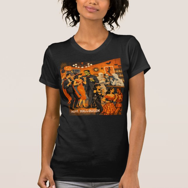 Camiseta Fiesta de Martini de Halloween Moderno de Mitad de (Anverso)