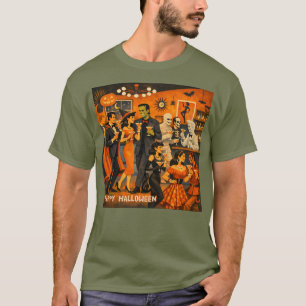 Camiseta Fiesta de Martini de Halloween Moderno de Mitad de