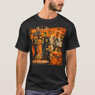 Camiseta Fiesta de Martini de Halloween Moderno de Mitad de