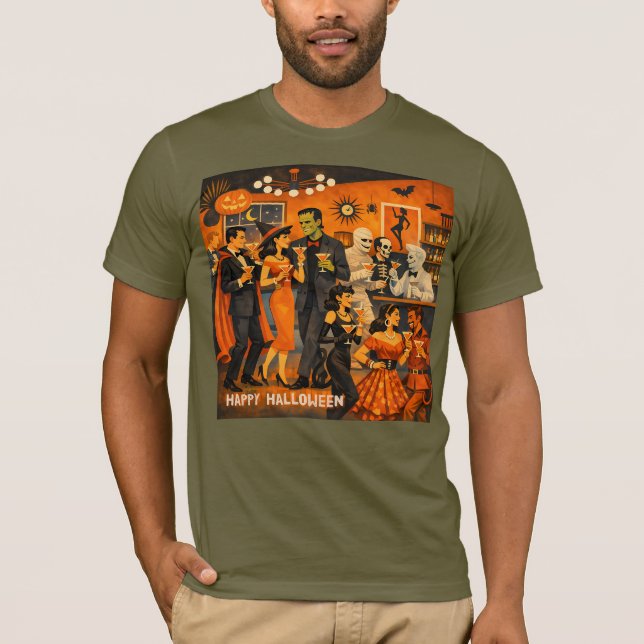 Camiseta Fiesta de Martini de Halloween Moderno de Mitad de (Anverso)