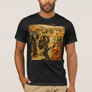 Camiseta Fiesta de Martini de Halloween Retro de la Mitad d