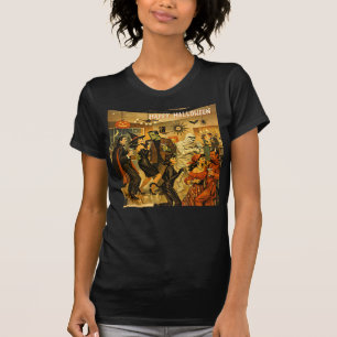 Camiseta Fiesta de Martini de Halloween Retro de la Mitad d