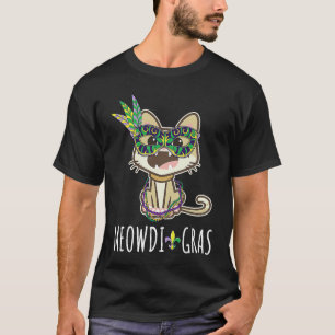 Camiseta Fiesta de Meowdi Gras Mardi Gras Gato Pun Gráfic
