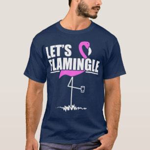 Camiseta Fiesta de mujeres Let's Flamingle   Novia o desped