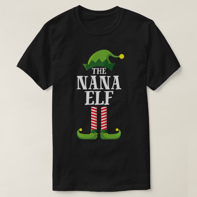 Camiseta Fiesta de Nana Elf Matching Family Group (Diseño del anverso)