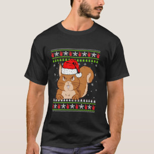 Camiseta Fiesta de navidad de ardilla Santa Hat Navidad
