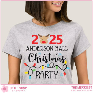 Camiseta Fiesta de Navidad Familiar Personalizada