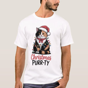 Camiseta Fiesta de Navidad Gatos envueltos en Navidad Xmas