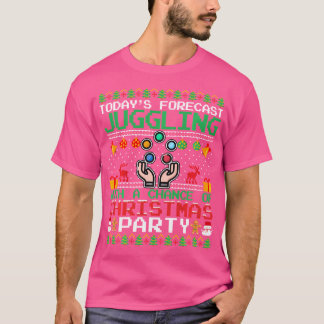 Camiseta Fiesta de Navidad haciendo malabares Malabarista F