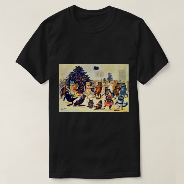 Camiseta Fiesta de Navidades de gato, Louis Wain (Diseño del anverso)