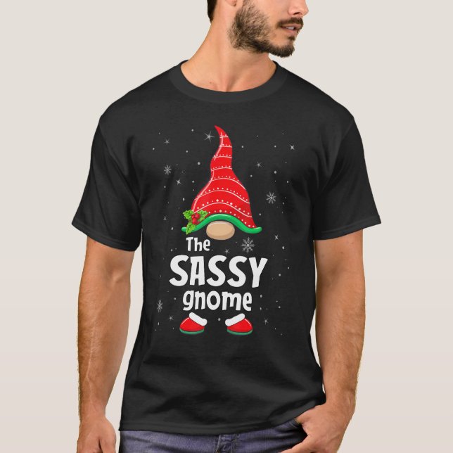 Camiseta Fiesta de Navidades de grupo familiar Sassy Gnome (Anverso)