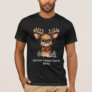 Camiseta Fiesta de Navidades de renos de una hermosa acuare