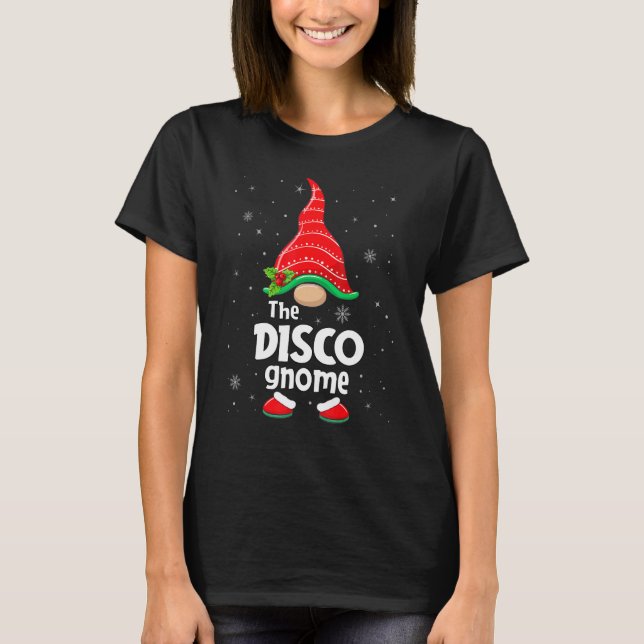 Camiseta Fiesta de Navidades del grupo familiar Disco Gnome (Anverso)