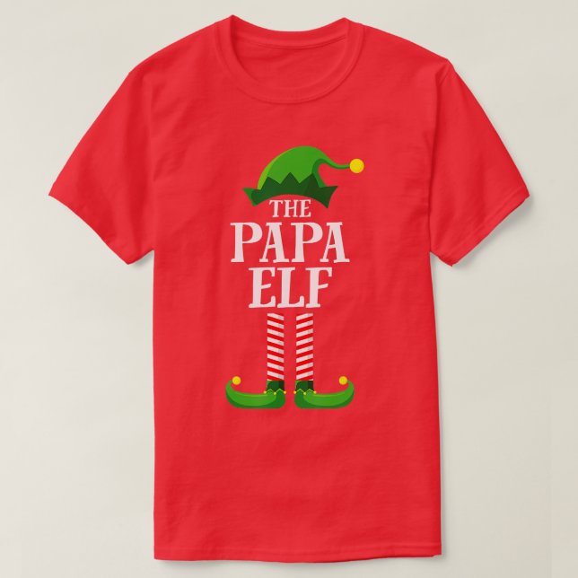 Camiseta Fiesta de Navidades del grupo familiar Papa Elf Ma (Diseño del anverso)