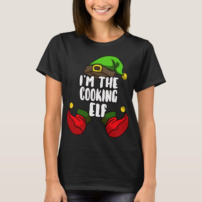 Camiseta Fiesta de Navidades familiares de cocinar Elf coin (Anverso)