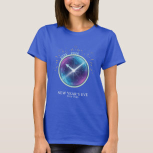 Camiseta Fiesta de Nochevieja 2026 Reloj Celestial Vibrante
