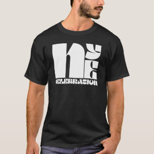 Camiseta Fiesta de Nochevieja Tipografía Retro Blanco y Neg