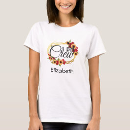 Camiseta Fiesta de novias, yo hago tripulación, girasoles, 