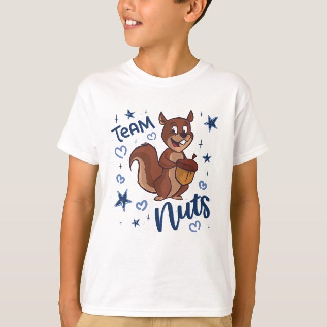 Camiseta Fiesta de nueces de equipo género revelar niño azu (Anverso)