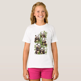 Camiseta Fiesta de Panda: Diseño de Fiesta de Bambú,