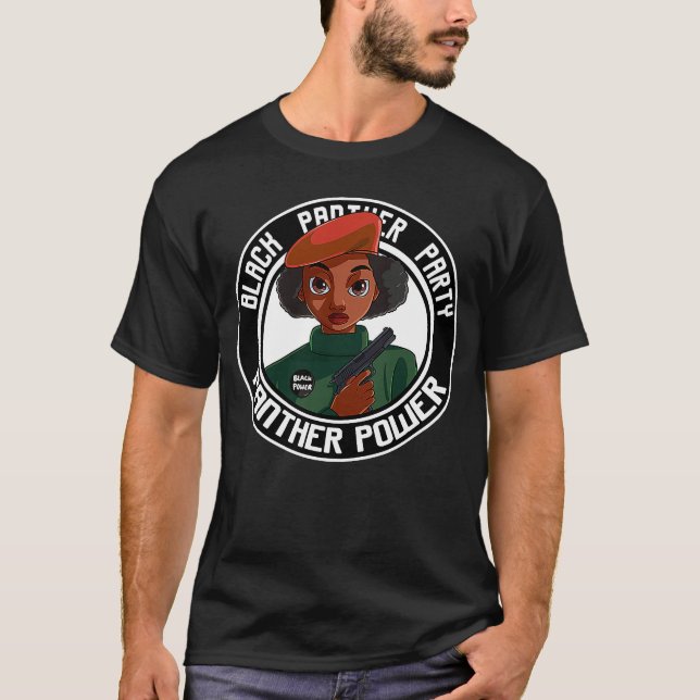 Camiseta Fiesta de pantera de historia negra (Anverso)