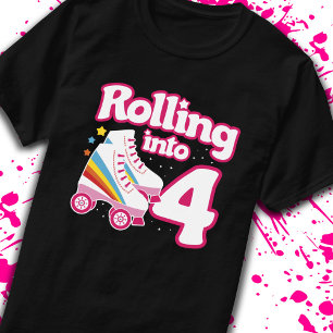 Camiseta Fiesta de Patinaje Infantil - Cuarto Cumpleaños - 
