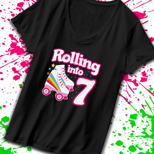Camiseta Fiesta de Patinaje Infantil - Séptimo Cumpleaños - (Subido por el creador)