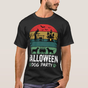 Camiseta Fiesta de Perros de Halloween Bruja Caldero Castil