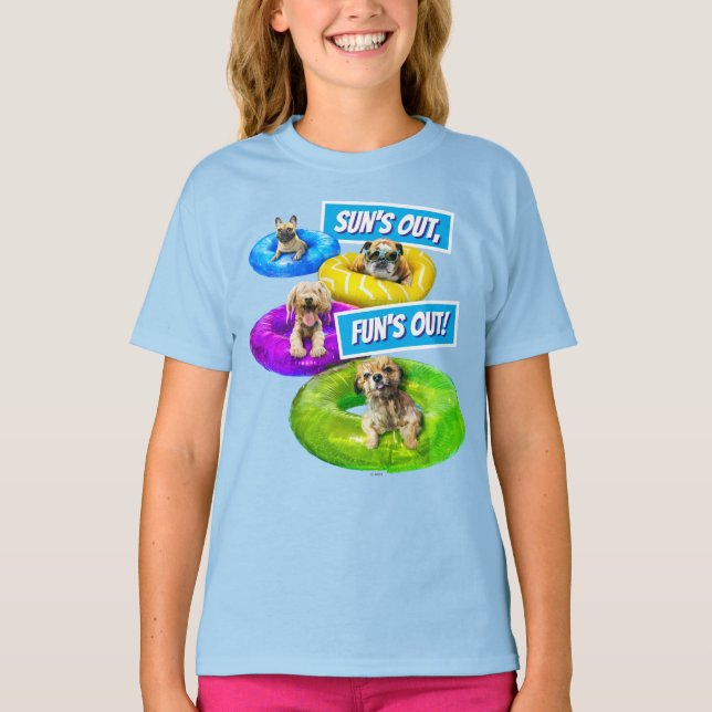 Camiseta Fiesta de perros en la piscina (Anverso)