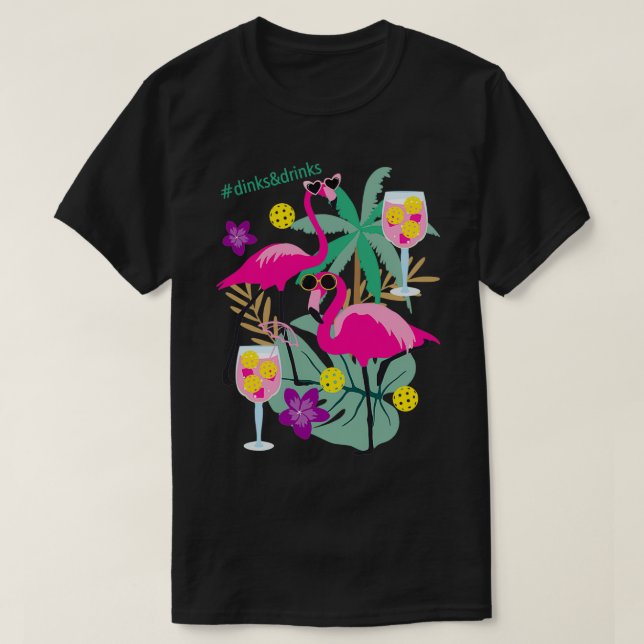 Camiseta Fiesta de pickleball tropical verde Classic TShirt (Diseño del anverso)