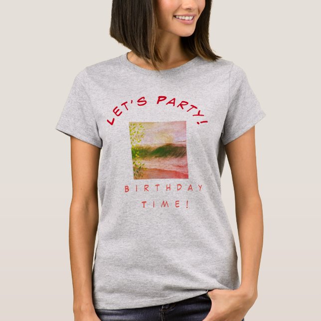 Camiseta Fiesta de picnic Retro Birthday Beach (Anverso)