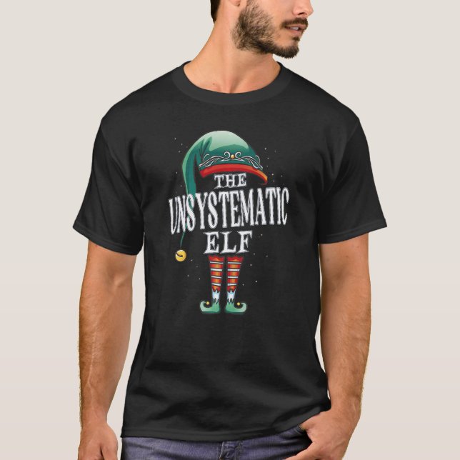 Camiseta Fiesta de pijamas de Navidad grupal de elfos no si (Anverso)