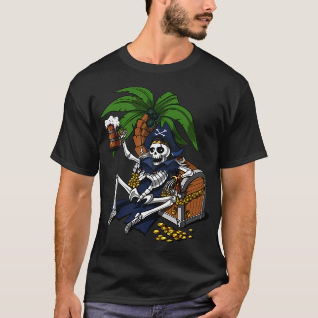 Camiseta Fiesta de piratas esqueleto (Anverso)