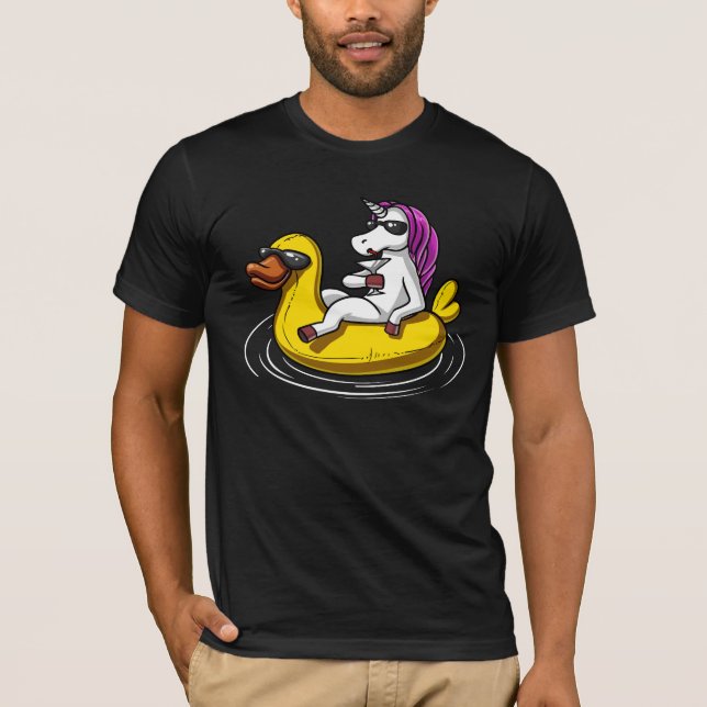 Camiseta Fiesta de piscina divertida para unicornio que mon (Anverso)