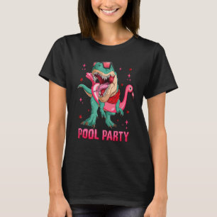 Camiseta Fiesta De Piscina Rex Con Flamingo Rosa Flotante V