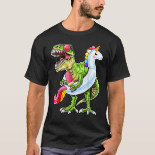 Camiseta Fiesta de Piscina Rex Dinosaurio Unicornio Flotado