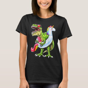 Camiseta Fiesta de Piscina Rex Dinosaurio Unicornio Flotado