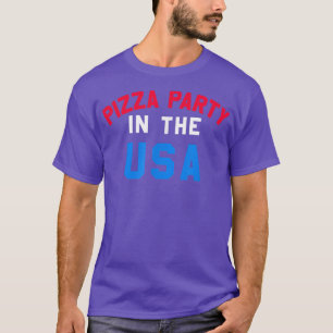 Camiseta Fiesta De Pizza De Moda En Los Ee.Uu. Texto Stack 