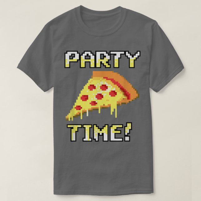 Camiseta ¡Fiesta De Pizza Pixelada De Moda! 3310563 (Diseño del anverso)