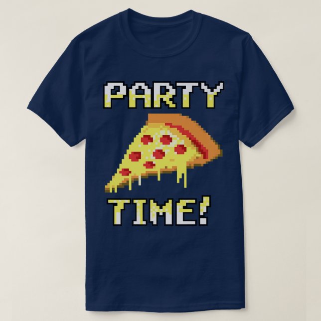 Camiseta ¡Fiesta De Pizza Pixelada De Moda! Estándar (Diseño del anverso)