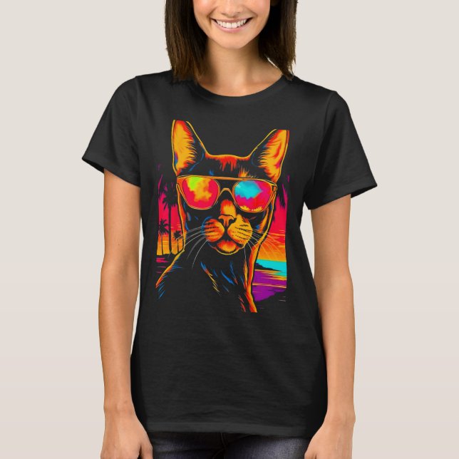 Camiseta Fiesta de playa de Cat Abysinian (Anverso)