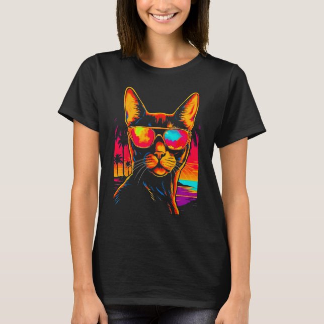 Camiseta Fiesta de playa de Cat Abysinian (Anverso)