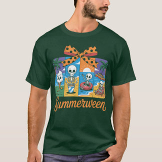 Camiseta Fiesta de Playa de Fantasmas de Esqueleto de Summe