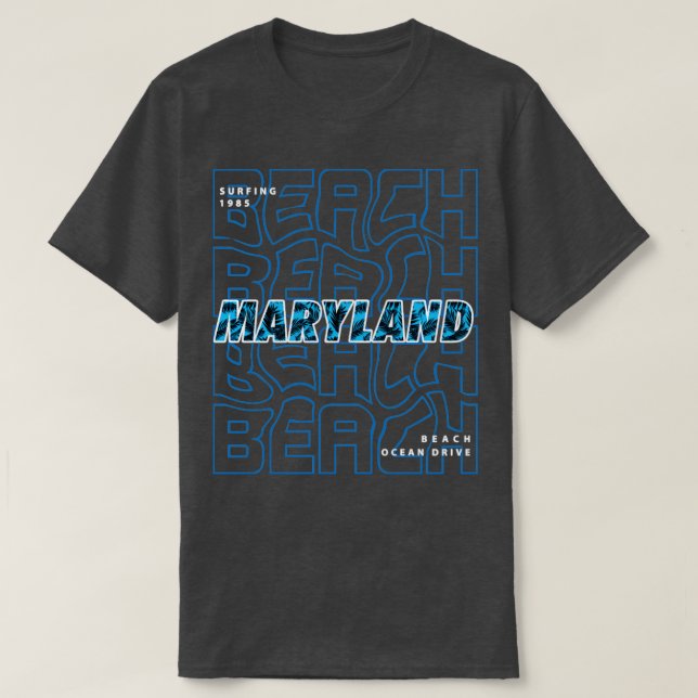 Camiseta Fiesta de playa de Maryland1 (Diseño del anverso)