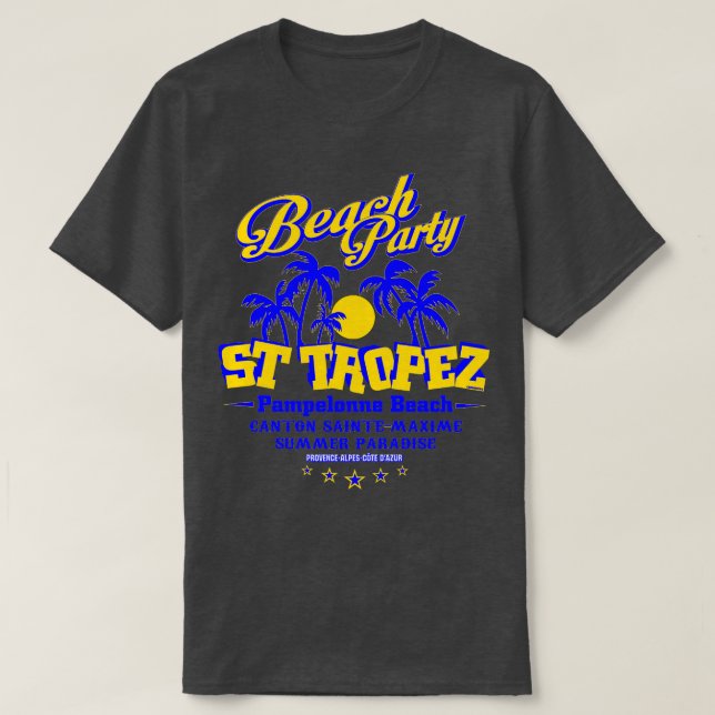 Camiseta Fiesta de playa de Saint Tropez (Diseño del anverso)