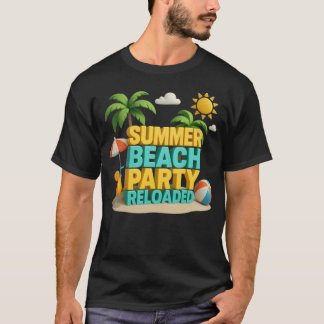 Camiseta Fiesta de playa de verano recargado