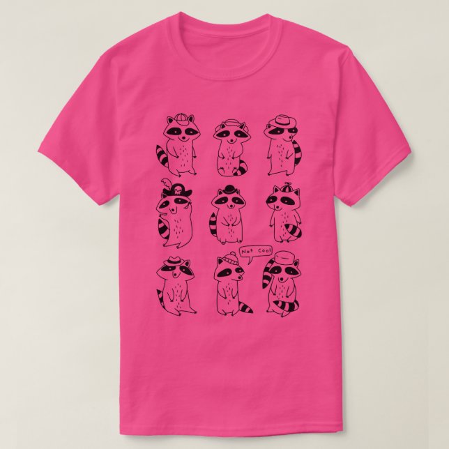 Camiseta Fiesta de Raccoon Gorra (Diseño del anverso)