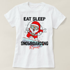 Camiseta Fiesta de repetición de Navidades de Snowboarding 