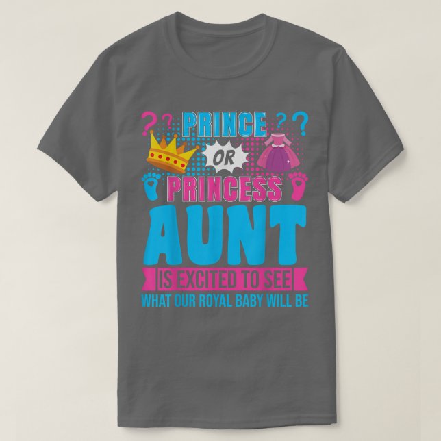 Camiseta Fiesta de Revelación de Género de la Tía Príncipe  (Diseño del anverso)