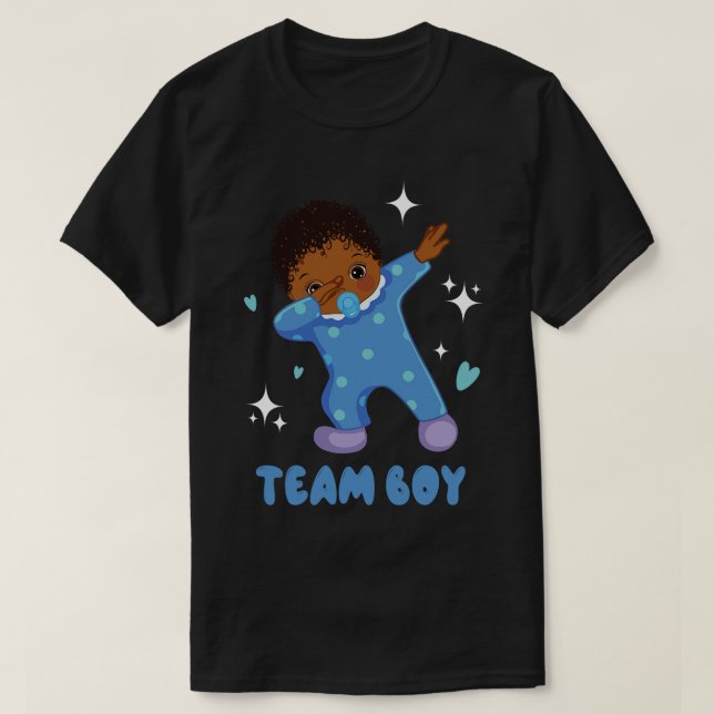 Camiseta Fiesta de Revelación de Género Equipo niño Invitac (Diseño del anverso)